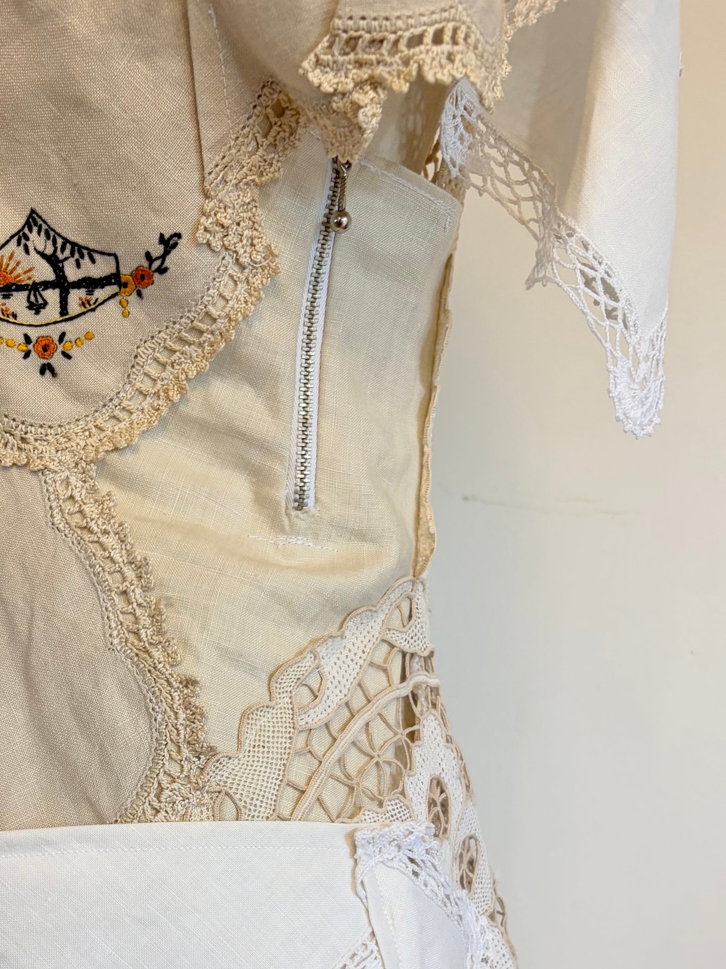 lace and linen top