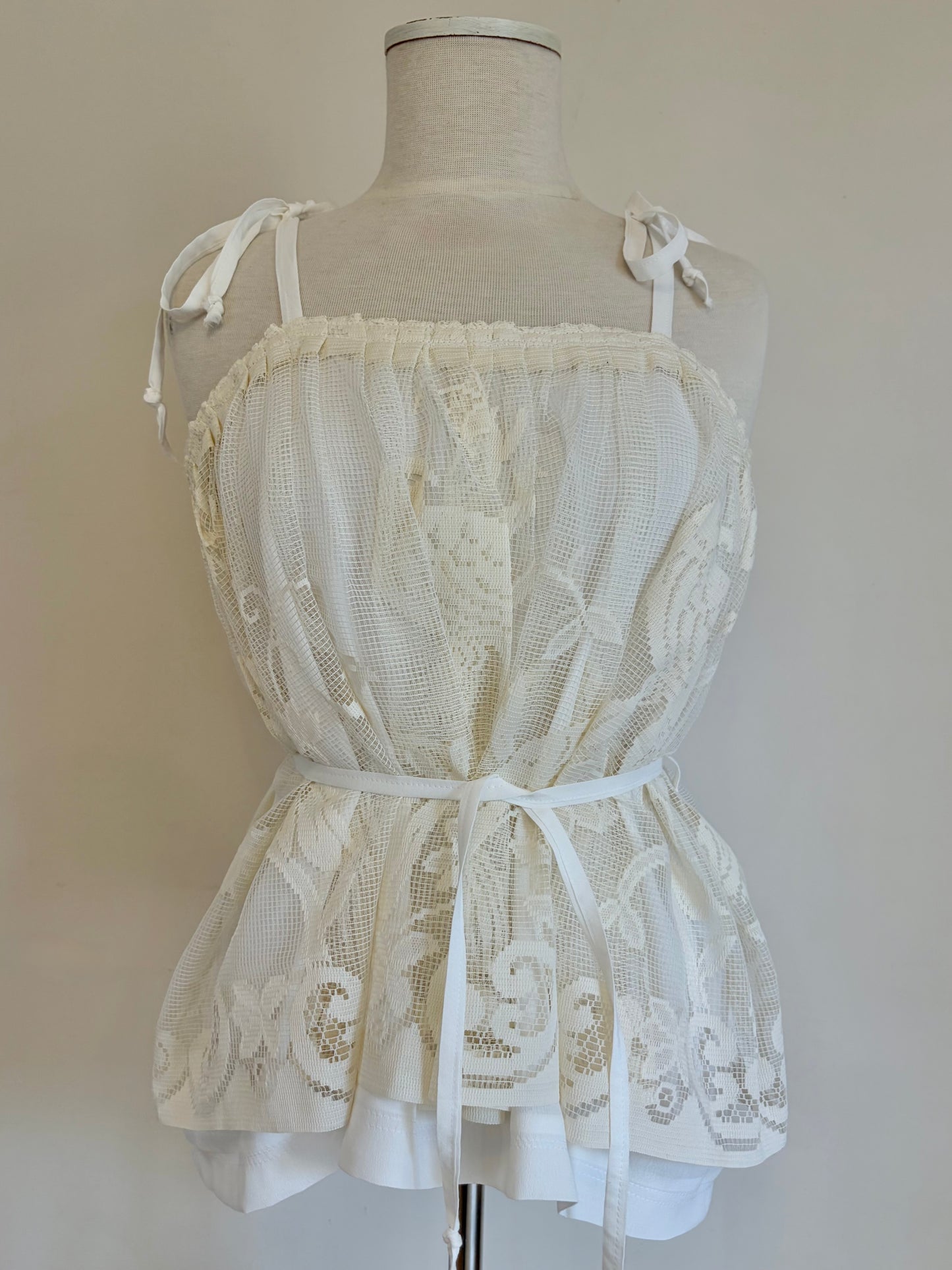 lace peacock print one size fits most top