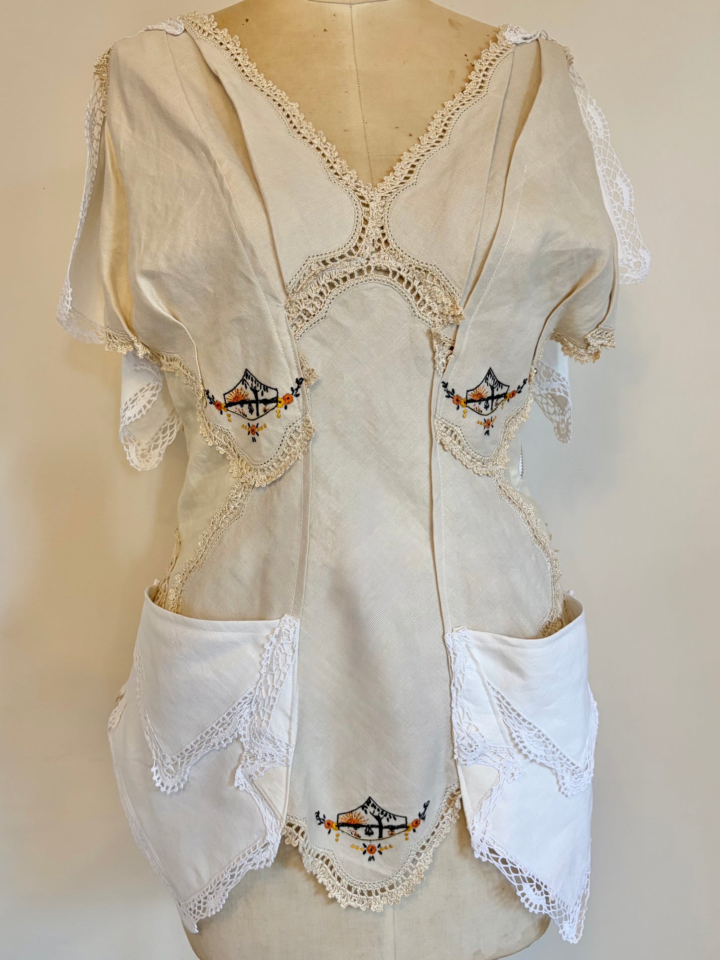 lace and linen top
