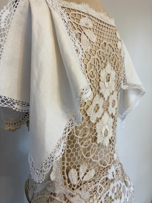 lace and linen top
