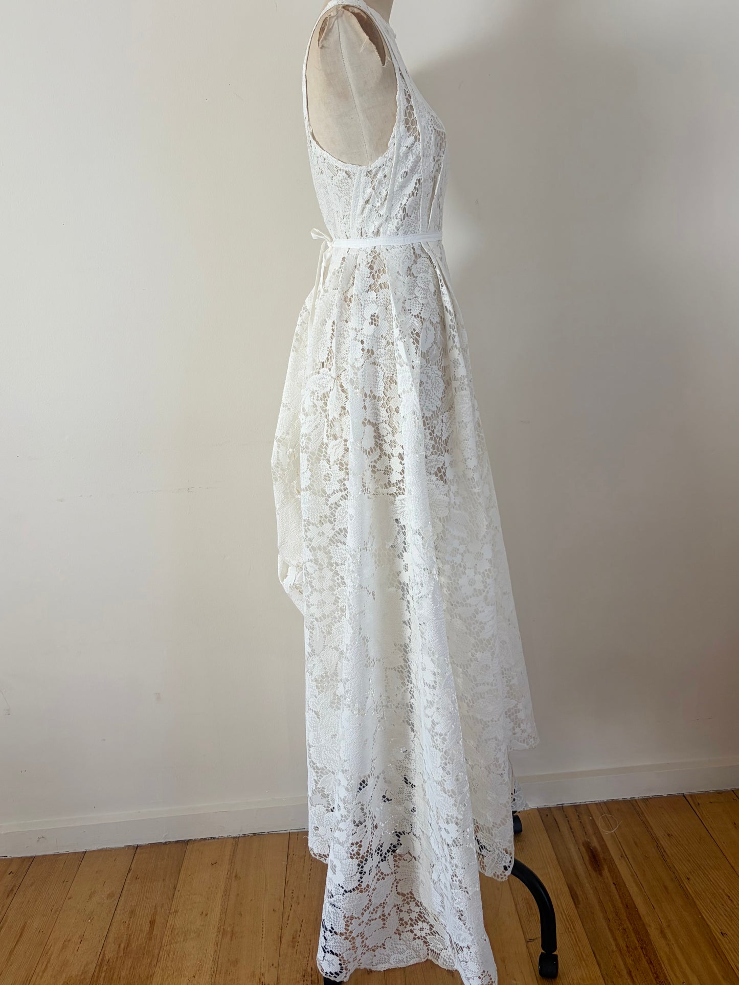 curtain lace dress rose print