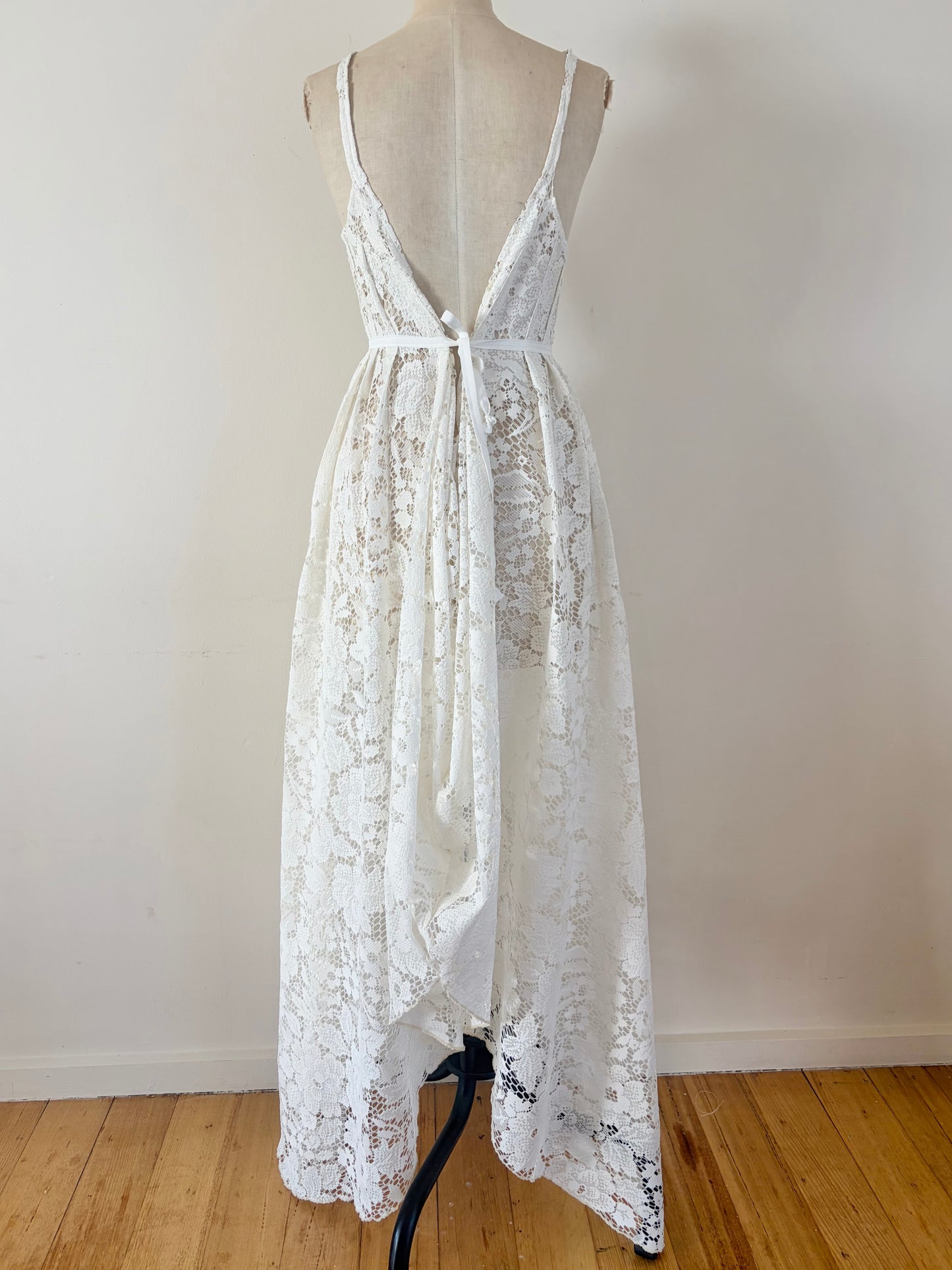 curtain lace dress rose print